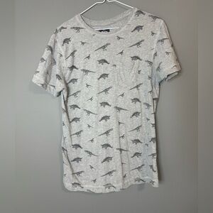 Dinosaur Print Men's Shirt, Aritstry in Motion size M, Tshirt with breast pocket